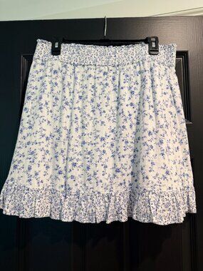 Ann Taylor Loft Cotton Blend Mini Skirt. Fully Lined. Sz L. Fun & Breezy!